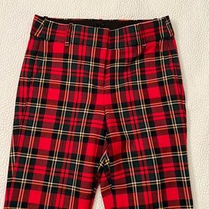J. Crew Cameron Capri tartan holiday pants size 2 NWT